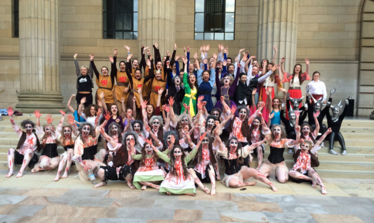 Pupils from the Arbroath team at the Global Rock Challenge.