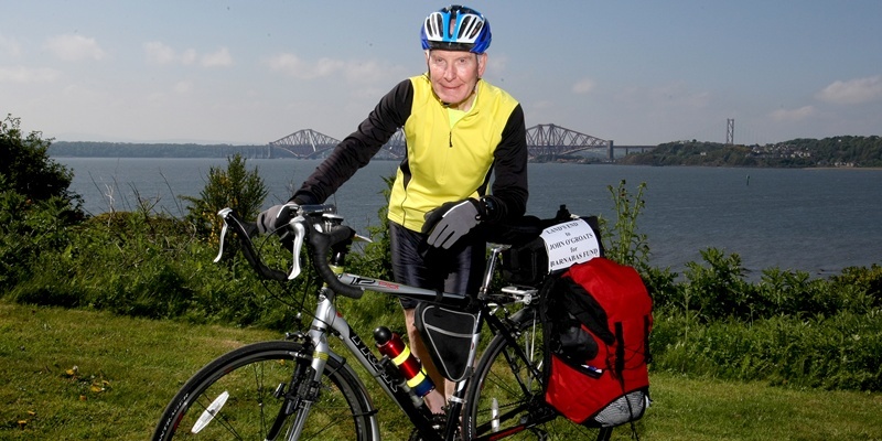 Kim Cessford, Courier, - 02.05.11 - pictured is 68 year old David Reid who is undertaking a sponsored cycle from Lands End to John O' Groats to rasie funds for the charity Barnabas Fund