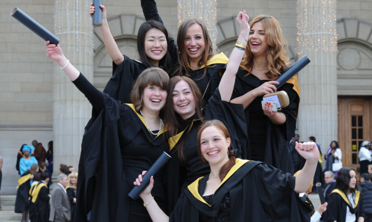 Students graduating from Dundee University in November 2013.