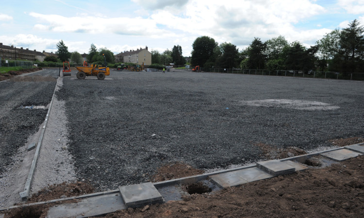 The pitch work is well under way.
