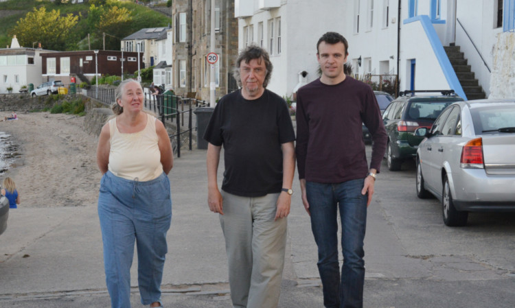 Residents Carol Rhodes, Stan Guthrie and Michael Stewart on St James Place, Kinghorn.