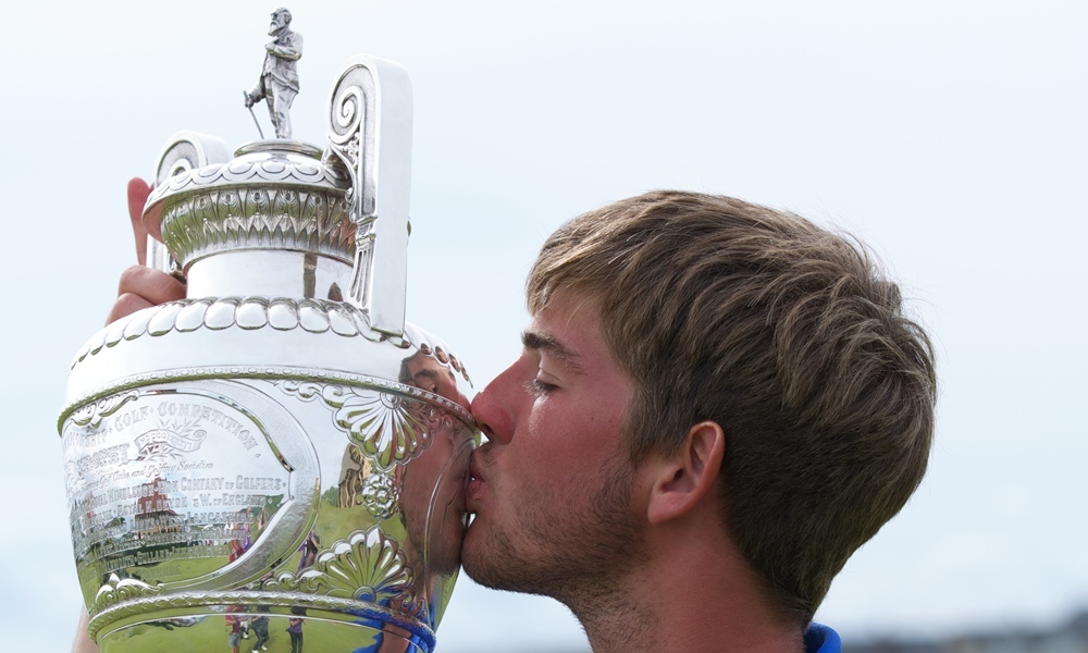 PORTRUSH, NORTHERN IRELAND - JUNE 22. Bradley Neil (Blairgowie) winner of The Amateur Championship at Royal Portrush Golf Club on June 22, 2014 in Portrush, Northern Ireland. (Photo by Patrick Bolger/Getty Images)