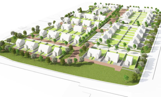 A total of 35 houses and 14 flats will be built on land by Summerfield Avenue in Whitfield in a joint venture by private company Merchant Homes and housing association Home Scotland.