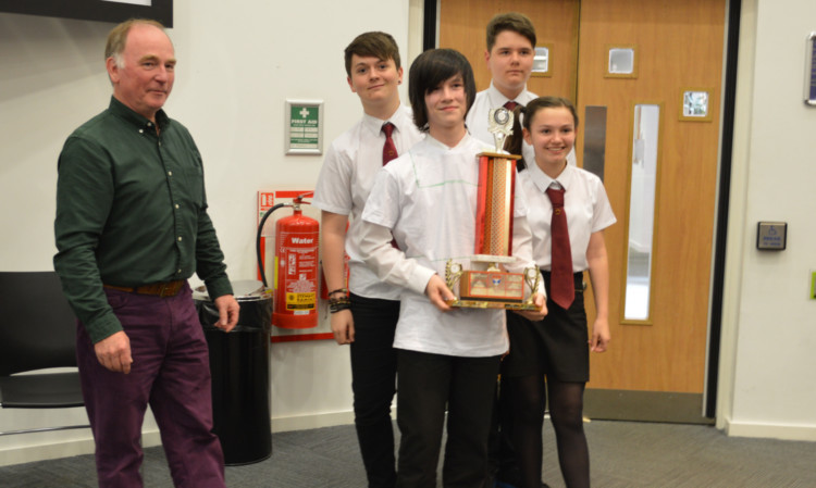 The Braeview Academy pupils were presented with the Strathmore Trophy by Euan Headridge, BCS Chartered Institute of IT Tayside and Fife.