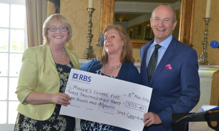 Maggies Fifes Elspeth Salter, Maggie Macdonald and comedian Fred MacAulay.
