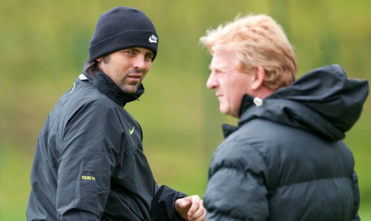Paul Hartley and Gordon Strachan, his former coach at Celtic.