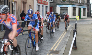 Competitors during the Dunfermlines closed road criterium race.