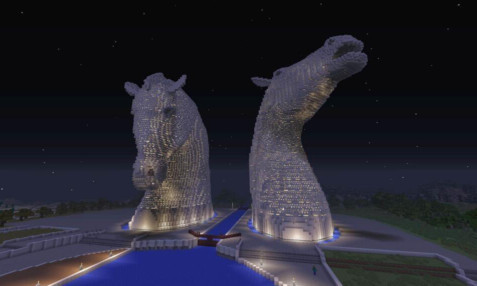 The Falkirk Kelpies have made an appearance in the latest Minecraft update.