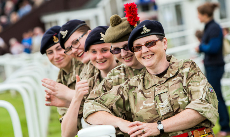 Members of Salamanca Company, Angus Dundee Battalion Army Cadet Force, from left, Logan Prokes, Kelsey Duffy, Lucy Miller, Amy Fordyce and her mother Ann Fordyce.