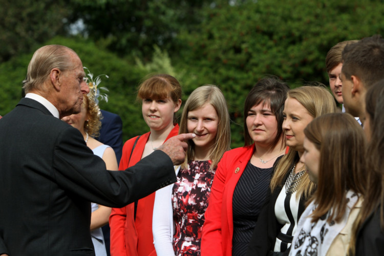 Over 400 young men and women to receive their Duke of Edinburgh Awards at the Palace of Holyroodhouse in Edinburgh. The Duke of Edinburgh chatted with some of the recipients during the ceremony.