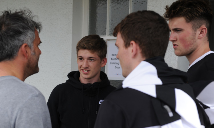 Ryan Gauld saying his goodbyes to coach Darren Jackson and young team-mates Andrew Robertson and John Souttar.