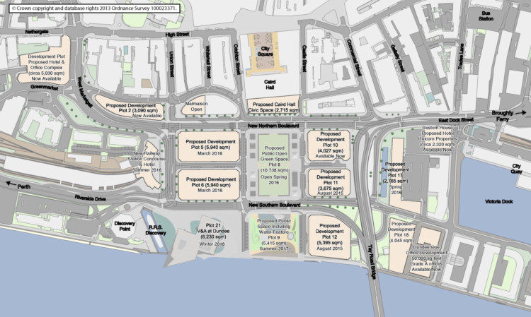A diagram of how the Dundee Waterfront will look after a £1 billion reshaping of the area.