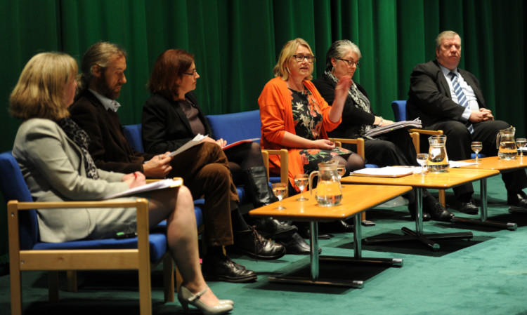 Shona Robison, left, and fellow panellists John Dickie, Nicola McEwen, chairwoman Susan Dalgety, Mary Kinninmonth and Michael McMahon at the Dundee 5 Million Questions event last year.