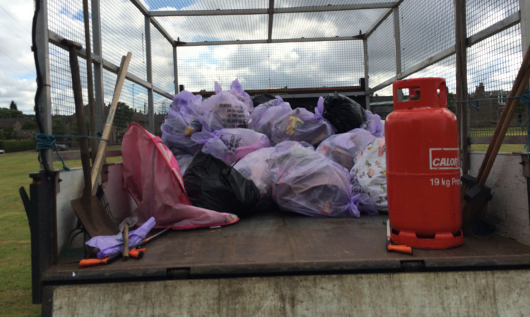 Some of the waste collected by the council after Travellers moved on.