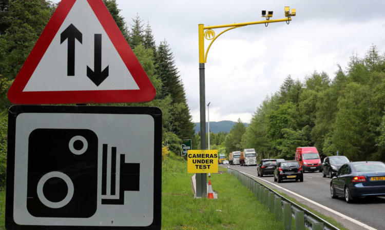 Average speed cameras being tested on the A9 near Dunkeld.