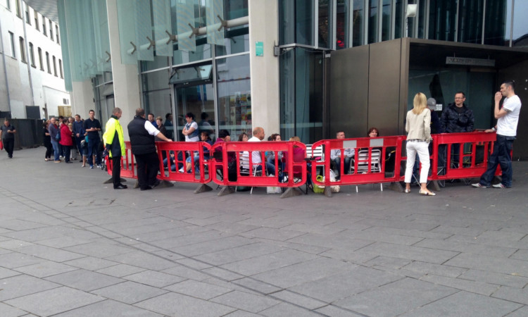 Fans queue for tickets outside Perth Concert Hall.