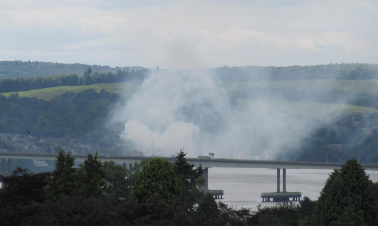 The smoke could be seen from across the Tay in Dundee.