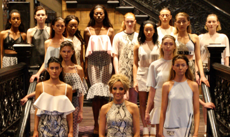 Hayley Scanlan, front, centre, launches her spring/summer collection.