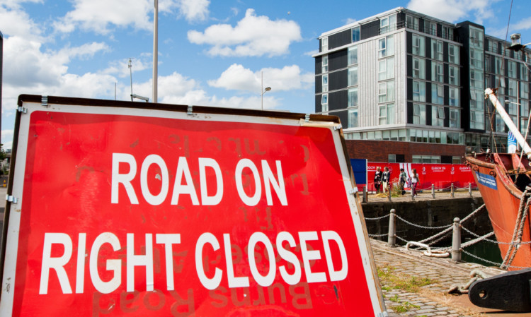 Road closures and security measures are in place at City Quay for the next few weeks.