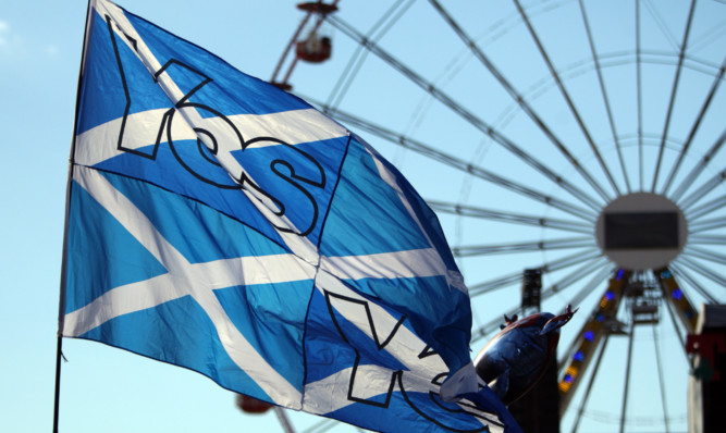 One of the festivals many Yes flags.