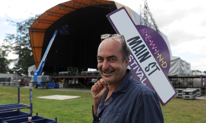 Organiser David Heartfield helping to set up the festival site on Thursday.