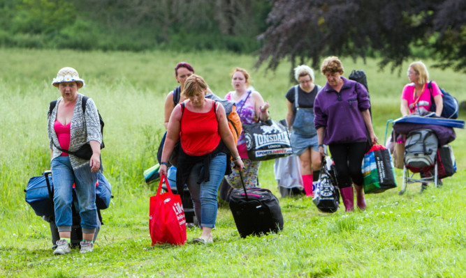 Rewind campers leaving the site on Monday morning.