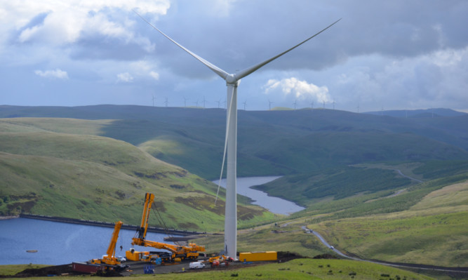 One of the turbines nearing completion.