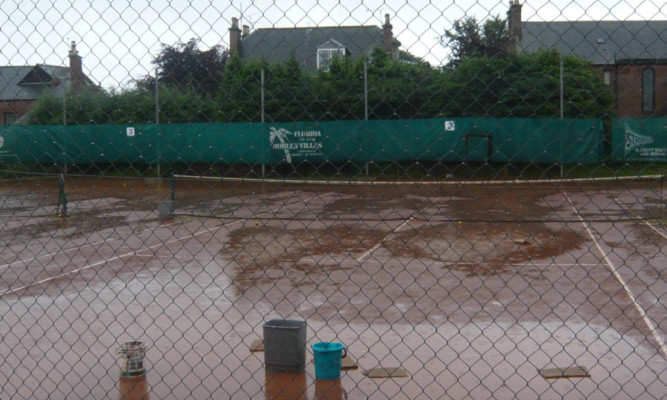 The rather tired-looking clay courts at Arbroath, which are now no longer fit for purpose and could soon be a thing of the past.