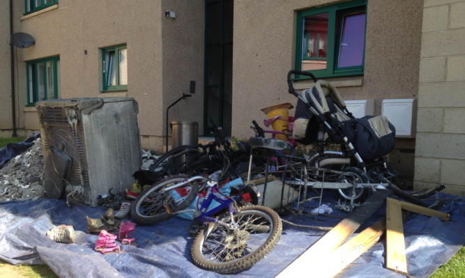 Items that had to be removed from the close after the Blairgowrie blaze.