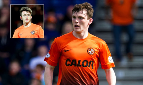 Andy Robertson and, inset, his former team-mate Aidan Connolly.