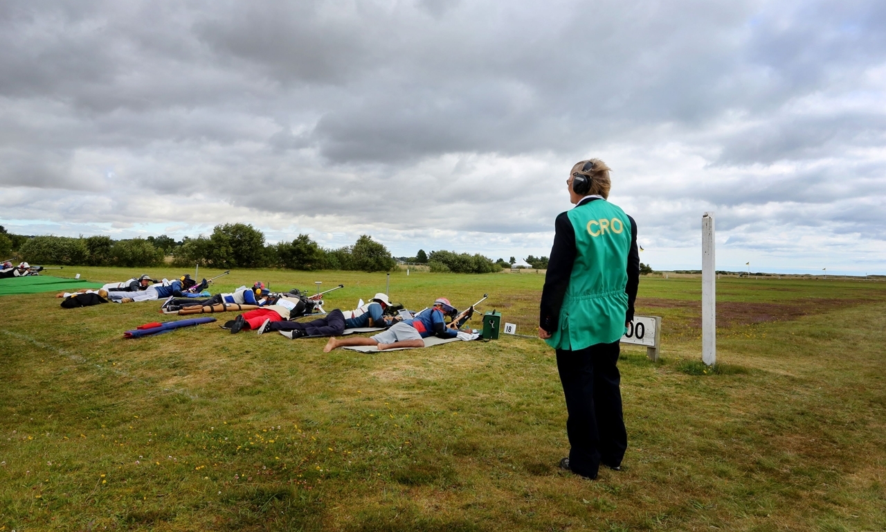 Competitors compete in the Queen's Prize Individual at Barry Budden Shooting Centre, during the 2014 Commonwealth Games in Carnoustie. PRESS ASSOCIATION Photo. Picture date: Tuesday July 29, 2014. See PA story COMMONWEALTH Shooting. Photo credit should read: Gareth Fuller/PA Wire. RESTRICTIONS: Editorial use only. No commercial use. No video emulation.