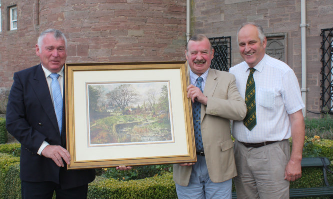 From left: Bill Davidson, Lord Strathmore and farms director David Soutar.