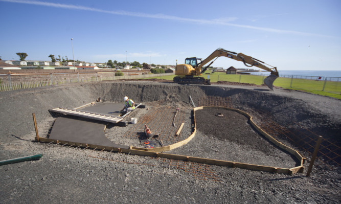 Work continues on the new skatepark at West Links, Arbroath.