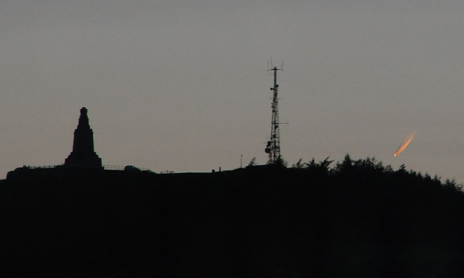 The mysterious ball of light was spotted over the Dundee Law on Thursday evening.