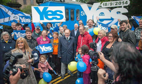 Brian Cox was back in his home city to urge voters to back an independent Scotland.