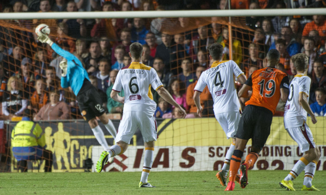 Dundee Utd new boy Mario Bilate sees his wonder strike find the net to give his side the win.