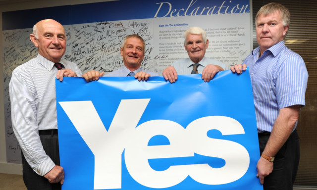 Former National Farmers Union of Scotland presidents (l - r) John Ross, John Kinnaird, John Cameron and Jim Walker.