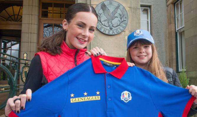 Stephanie and Charlotte with their designs.