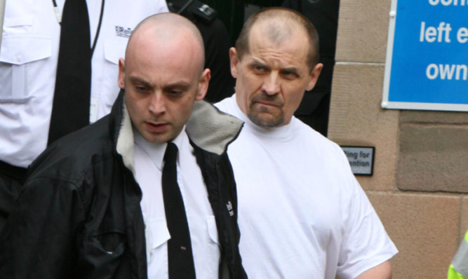 Vitas Plytnykas (right) outside Forfar Sheriff Court during his trial.