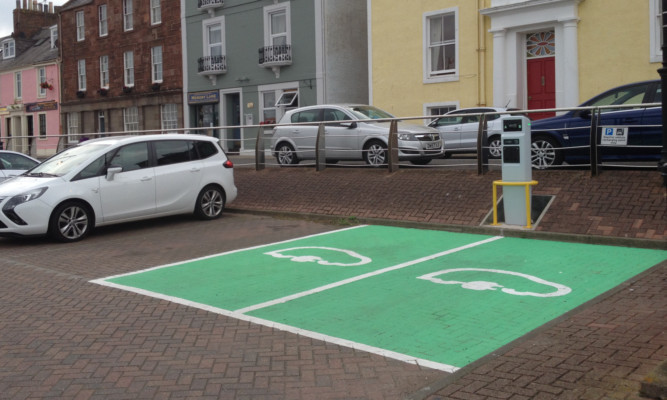 There are two electric car charging points at Arbroath harbour.