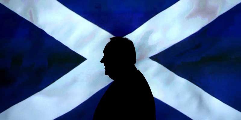 Scottish First Minister Alex Salmond leaves a press conference at St Andrews House in Edinburgh, after an agreement between the UK Government and the Scottish Government was signed for referendum for the independence of Scotland.