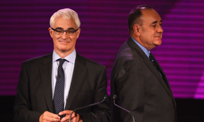 Alex Salmond and Alistair Darling get ready to shout at each other.