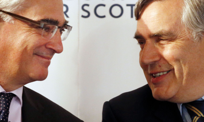 Alistair Darling and Gordon Brown were brought together again at Wednesday's event in Dundee.