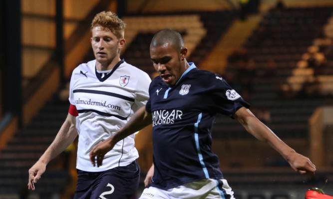 Phil Roberts made his competitive debut for Dundee against Raith Rovers.