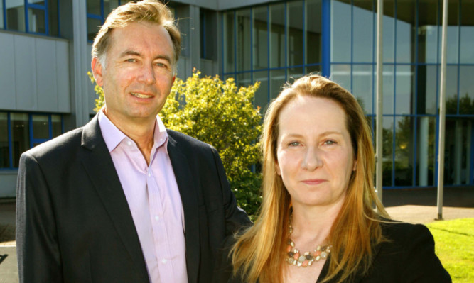 Dr Diane Harbison with Dr Glenn Crocker at BioCity Scotland