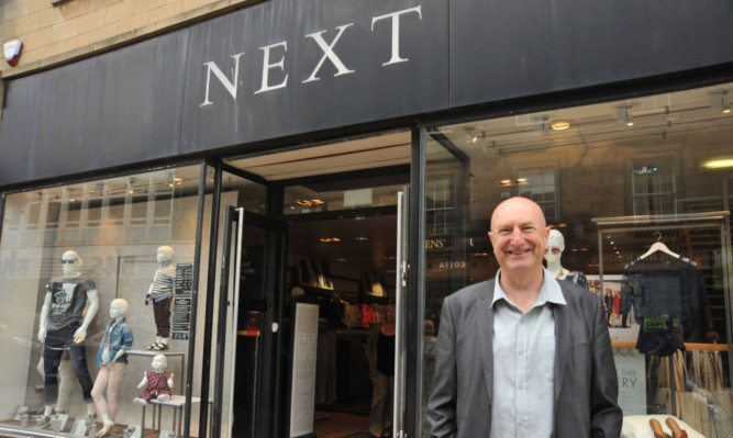 Councillor Neil Crooks outside the Next store on Kirkcaldy High Street.