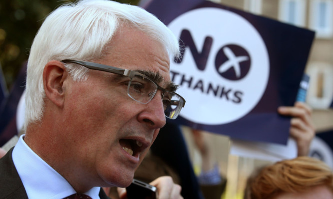 Better Together leader Alistair Darling campaigning in Edinburgh.