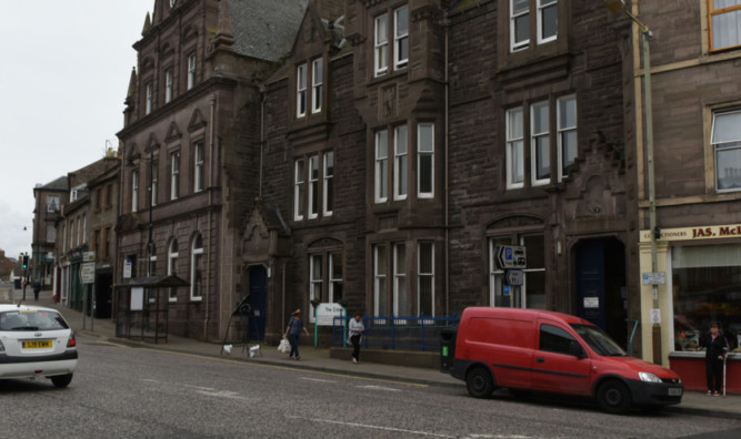 The Angus Council buildings at The Cross.