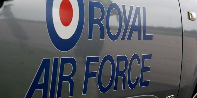 Kim Cessford, Courier 17.06.11 for file RAF logo on a car at RAF Leuchars