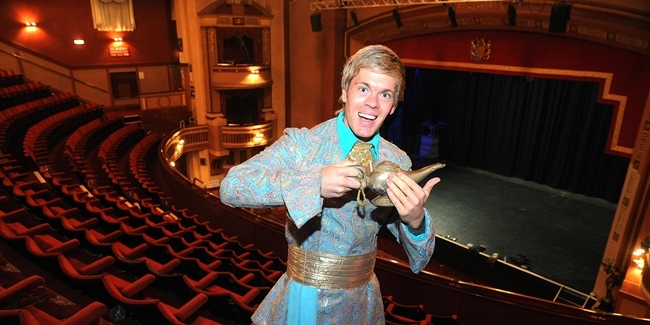 Craig Chalmers gets inti the feel of playing Aladdin at the Alhambra for the big panto this Christmas